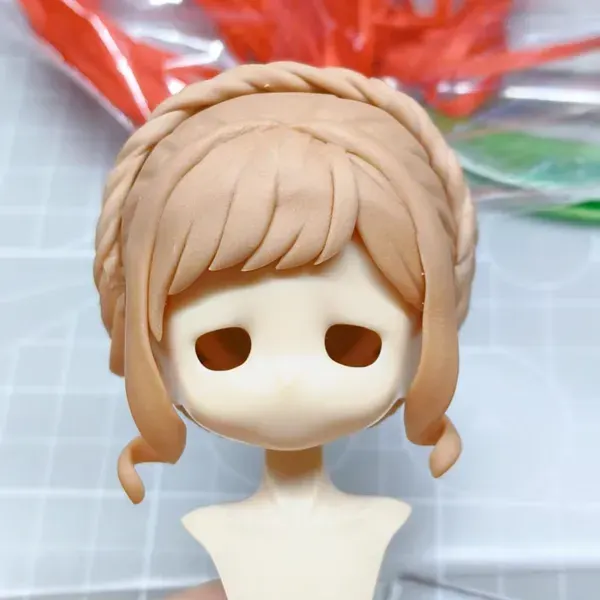 編み込みお団子ヘアパーツ — 未塗装素体