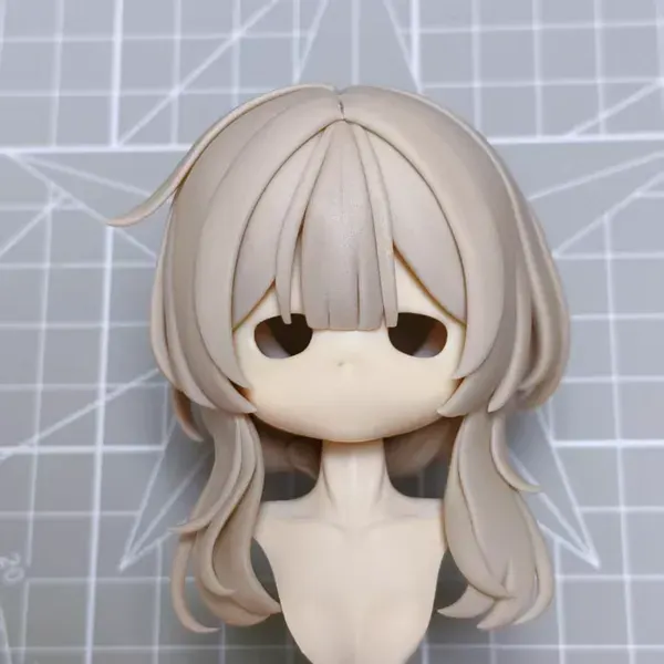 ベージュミディアムウェーブヘアパーツ — 未塗装素体